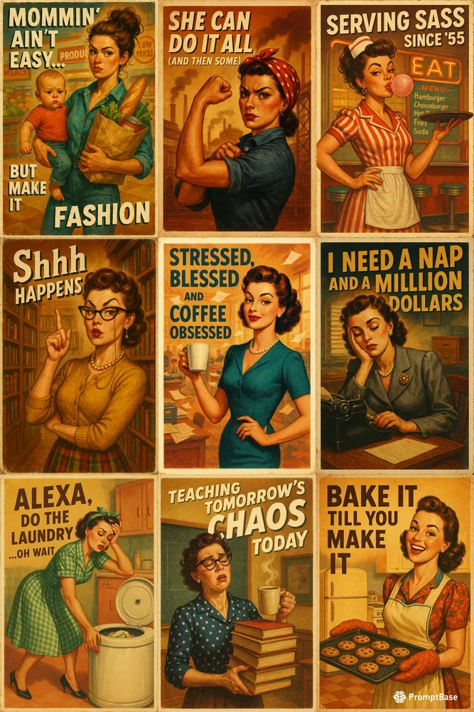 1950s Vintage Posters With Quote
