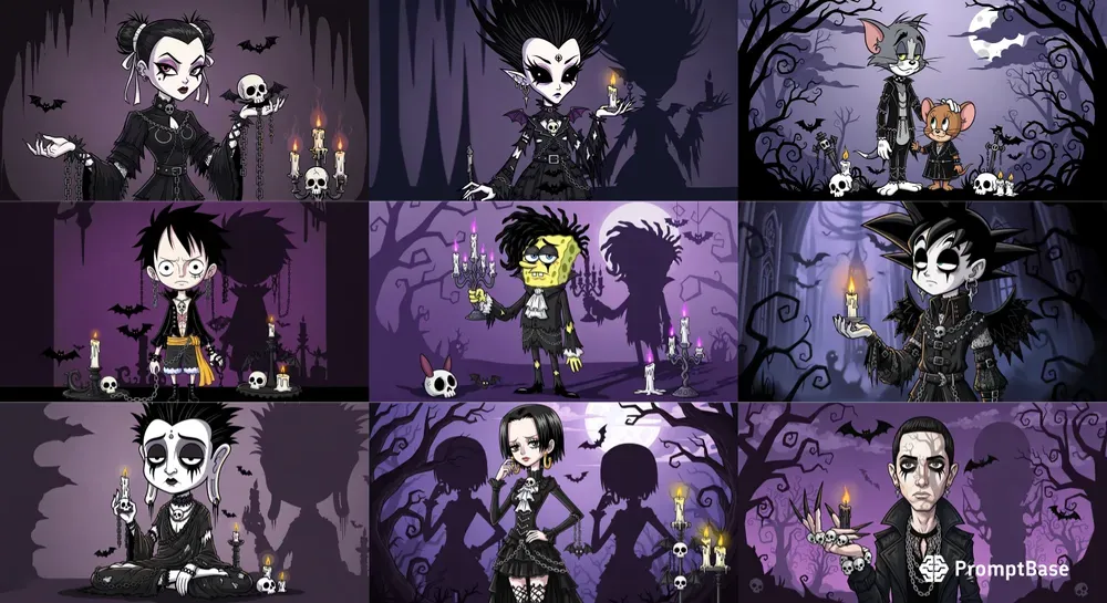 Dark Gothic Cartoon Magic