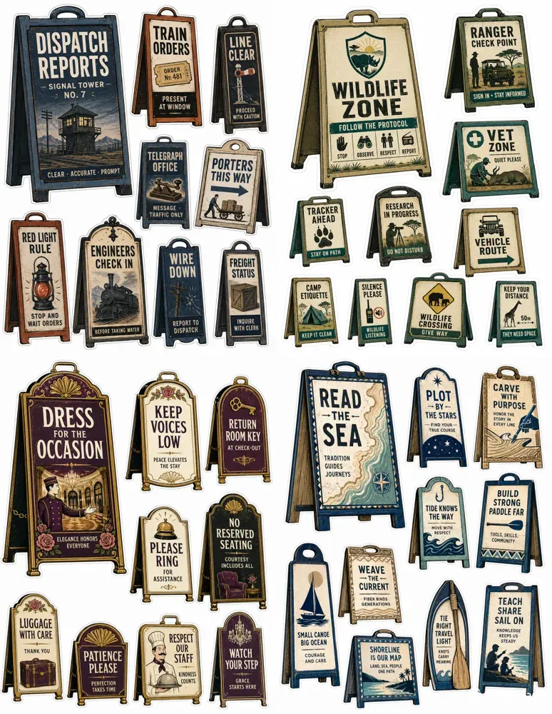 Themed Sidewalk Sign Clipart