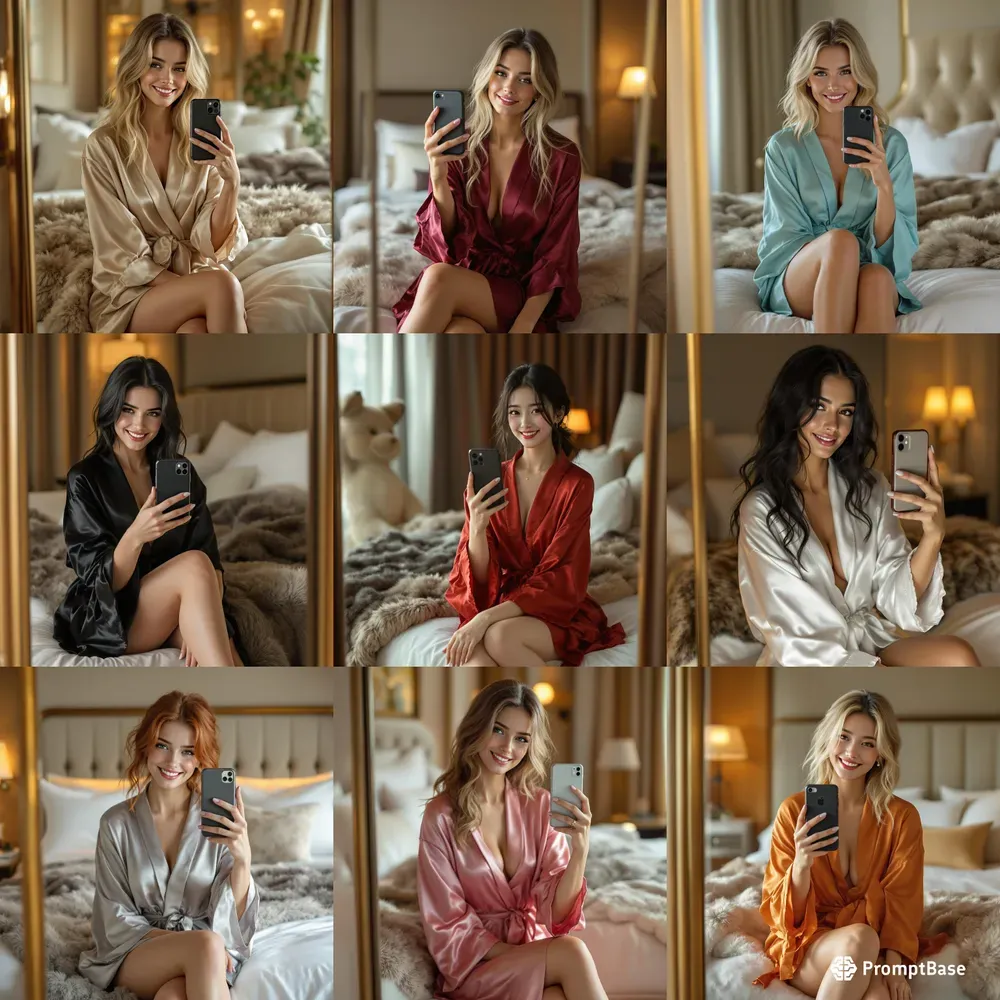 Realistic Beautiful Women Mirror Selfies