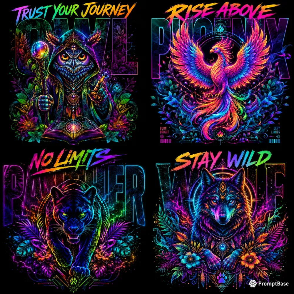 Neon Spirit Legends Tshirt Designs