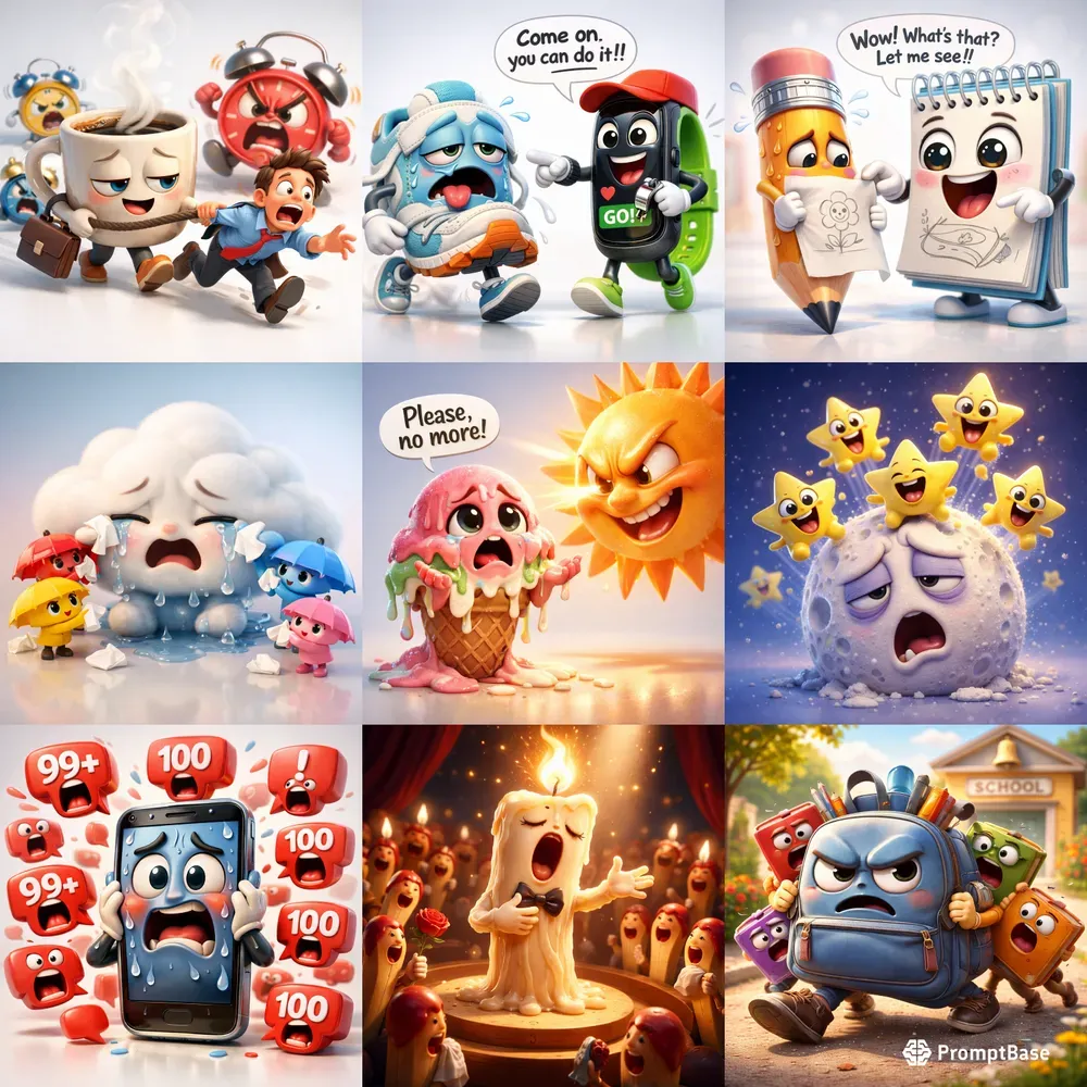 Whimsical 3D Emotion Characters Packs