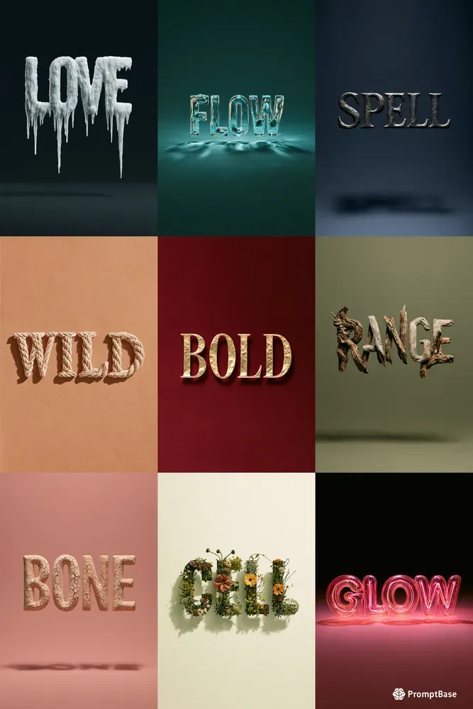 Sculptural Material Typographies