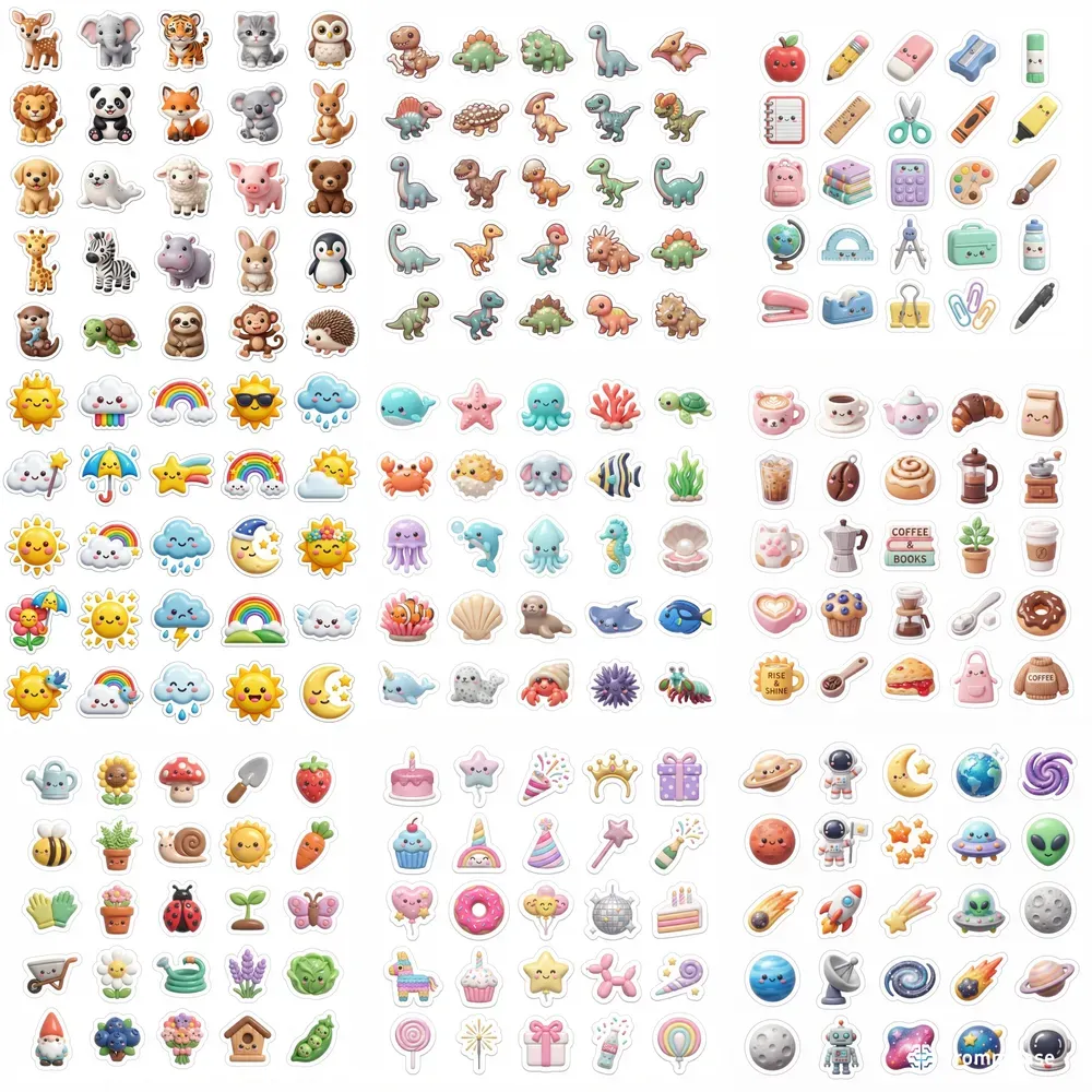 3D Clay 5x5 Sticker Pack Sheets