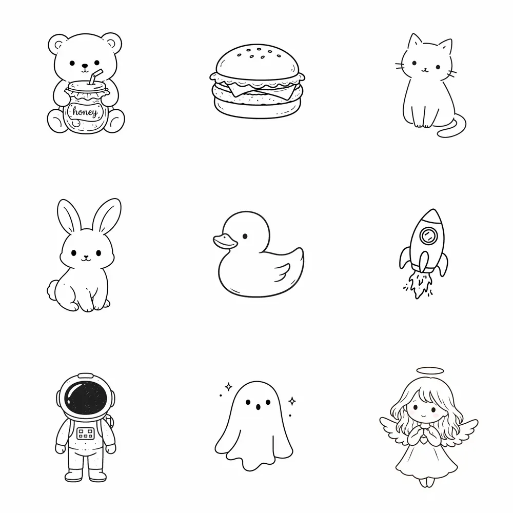 Minimalist Hand Drawn Line Sketch Art