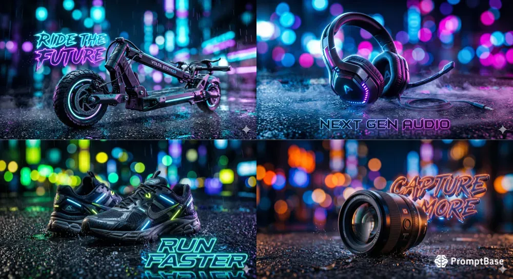 Neon Cyberpunk Product Ad Generator