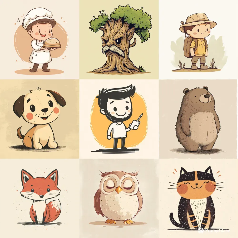 Handdrawn Flat Vector Mascots