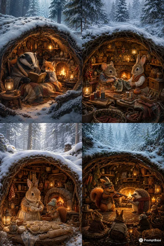 Enchanted Winter Woodland Burrows