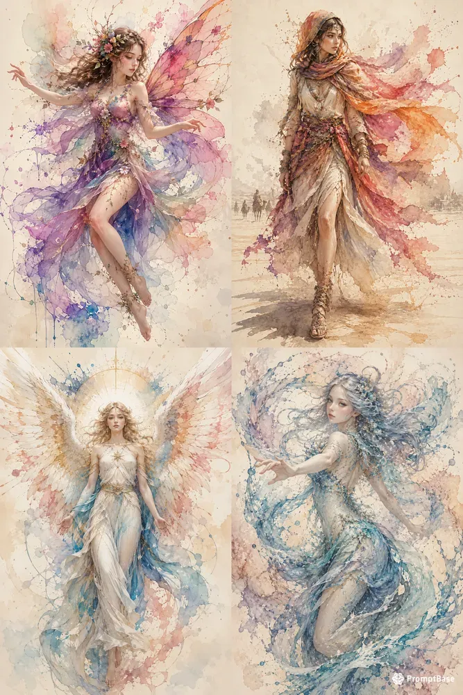 Ethereal Watercolor Fantasy Muses