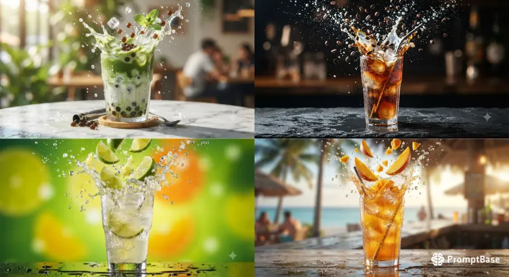 Commercial Beverage Splash Photography