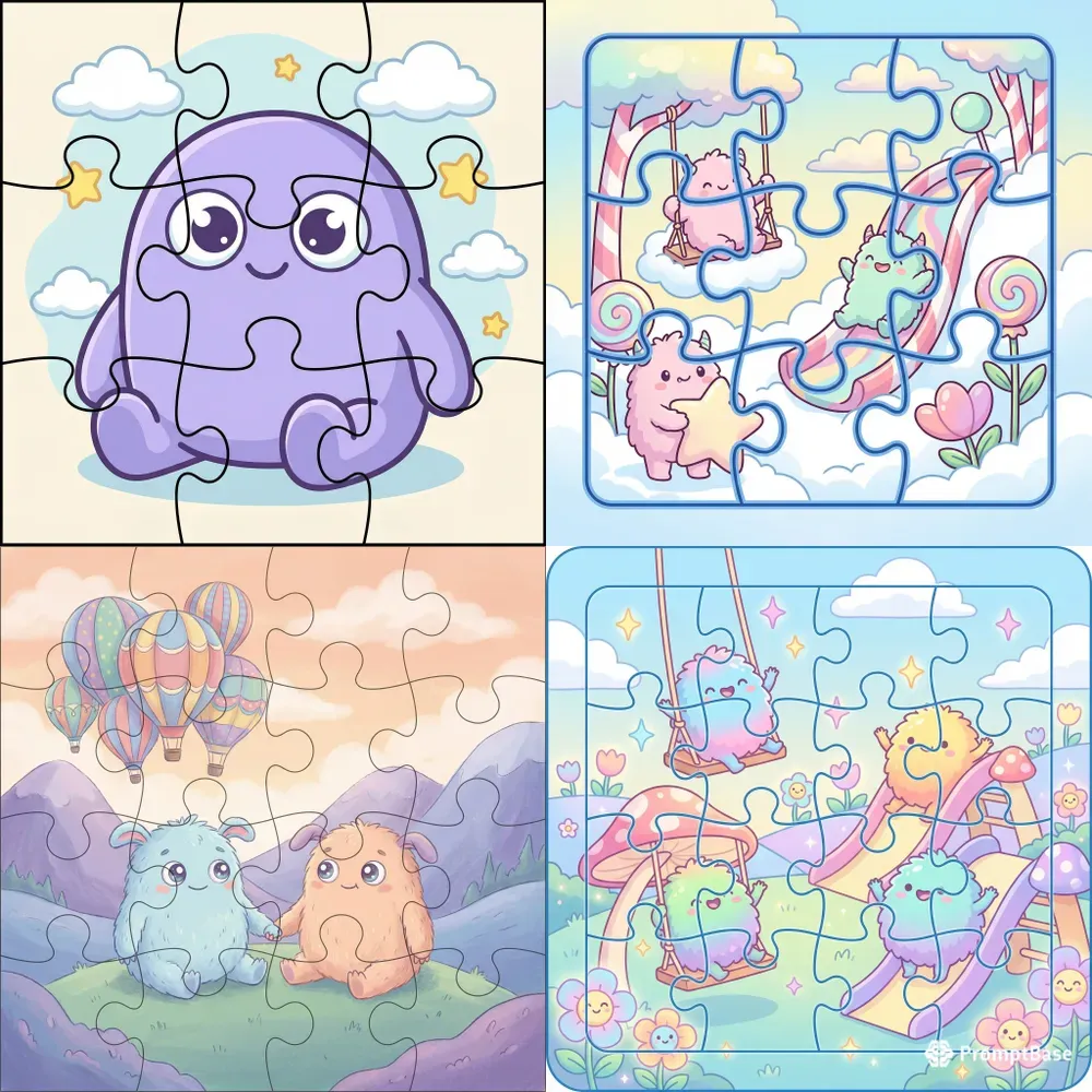 Cute Monster Puzzle Creators For Kids