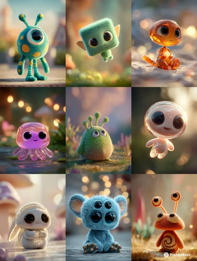 Pixar Style Baby Alien Characters