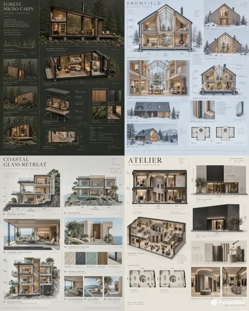 Miniature Architectural Concept Sheets