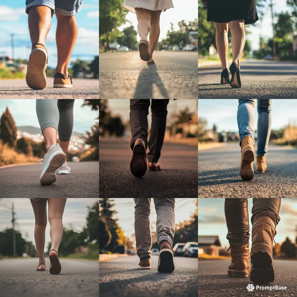 Walking On Road Ground Views