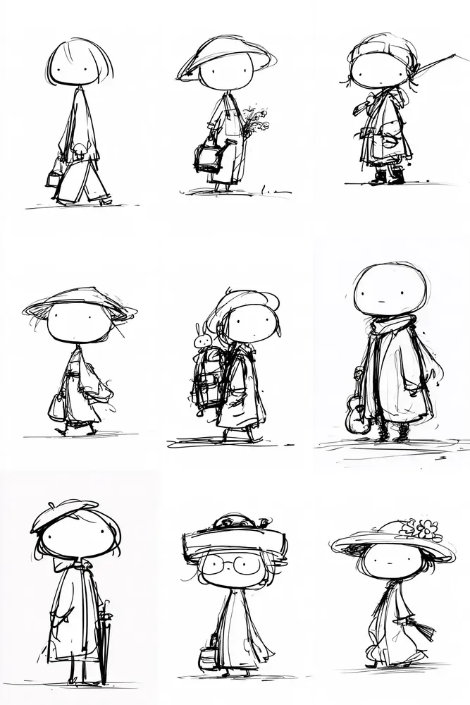 Minimalist Ink Characters