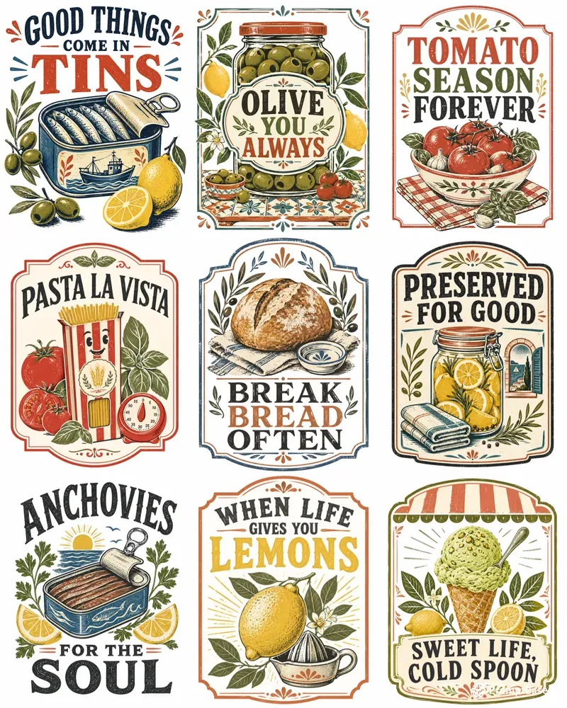 Vintage Food T Shirt Graphics