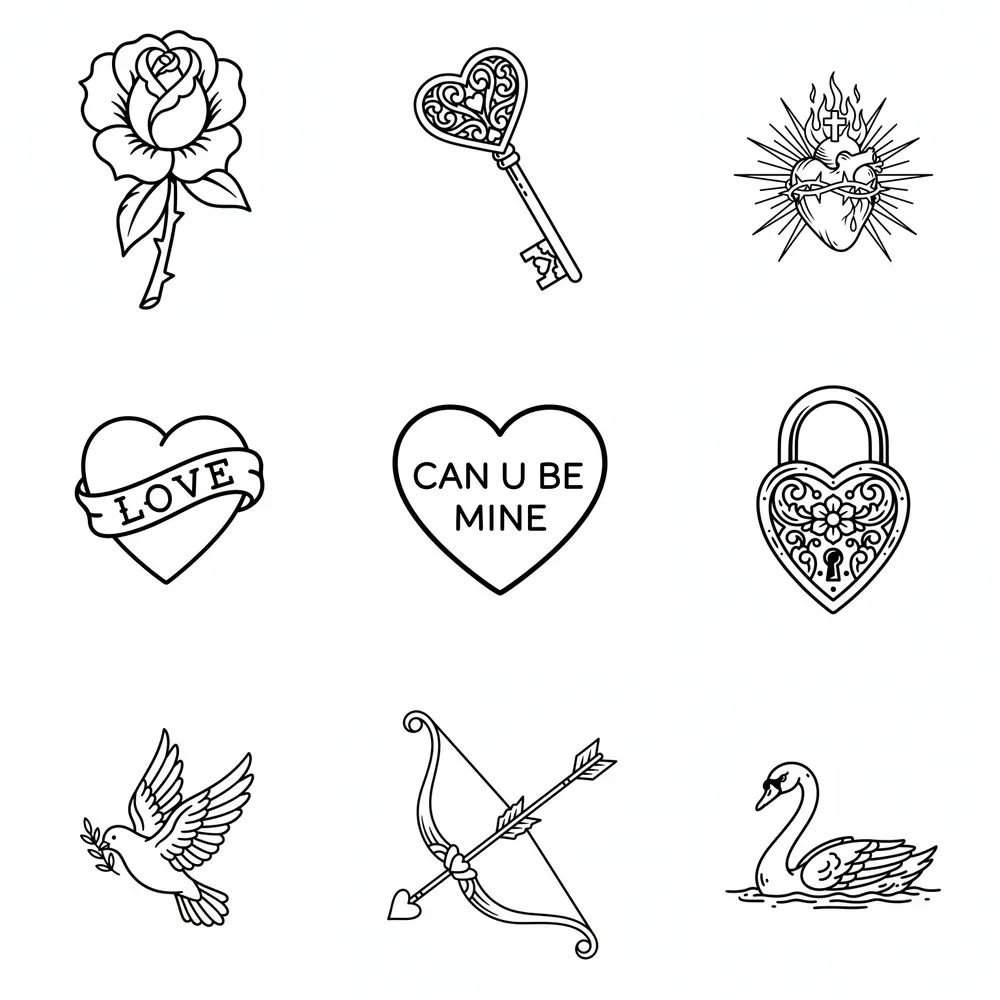 Valentine Flash Line Art
