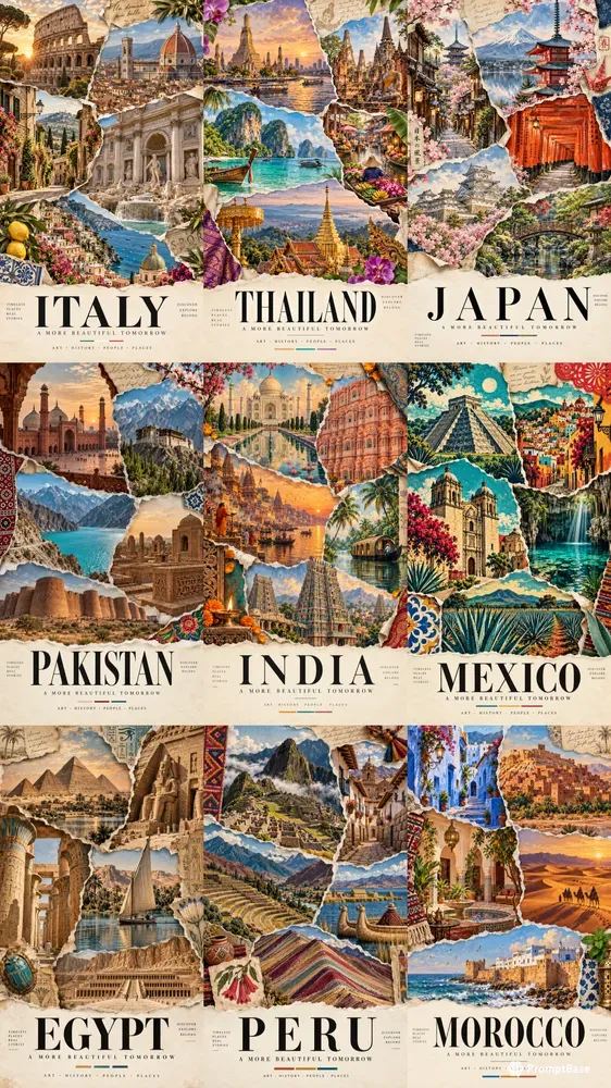 Tornpaper Travel Posters With Titles