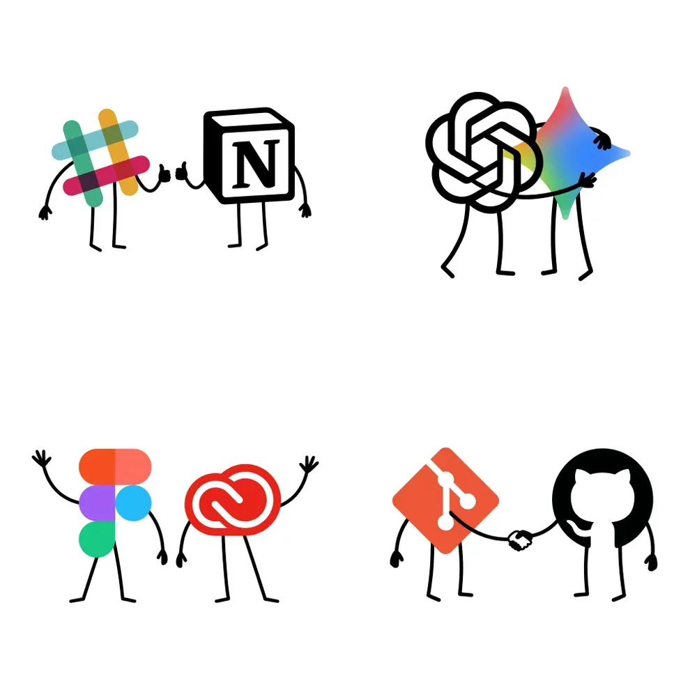 Minimal Logo Stick Figure Doodles
