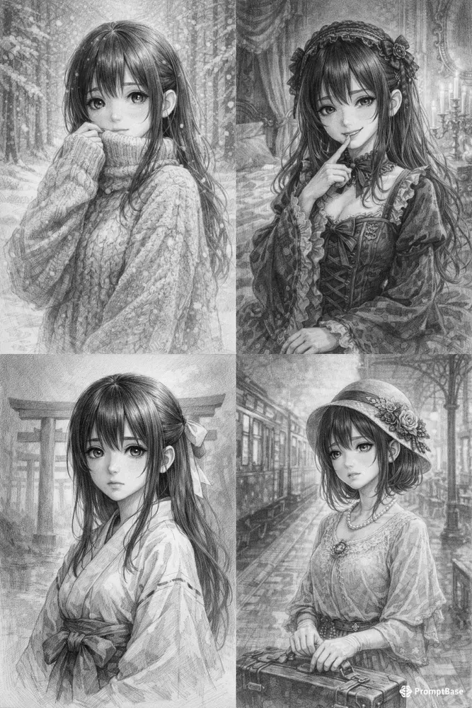 Anime Pencil Sketches