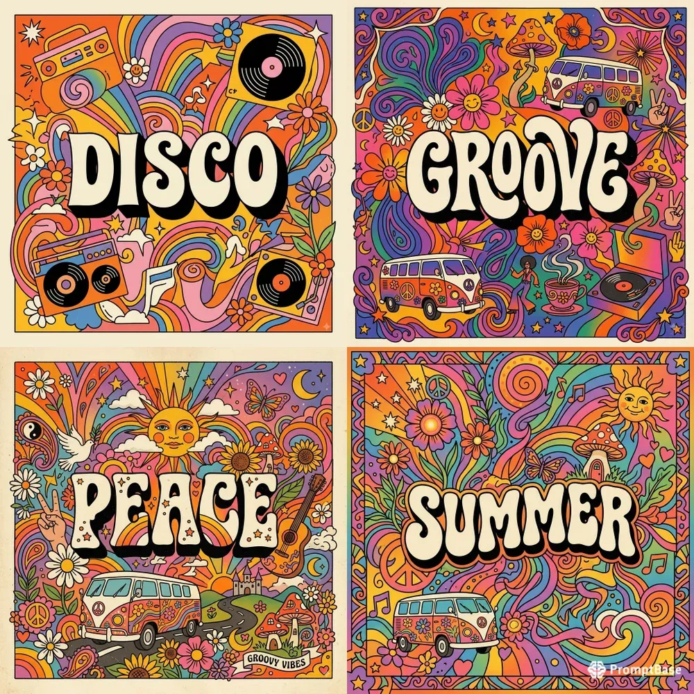 Retro Psychedelic Collages