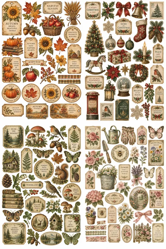 Vintage Seasonal Ephemera Sheets