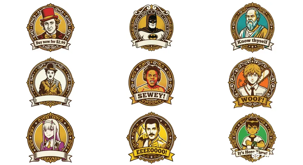 Badges Series Vintage 70s Retro