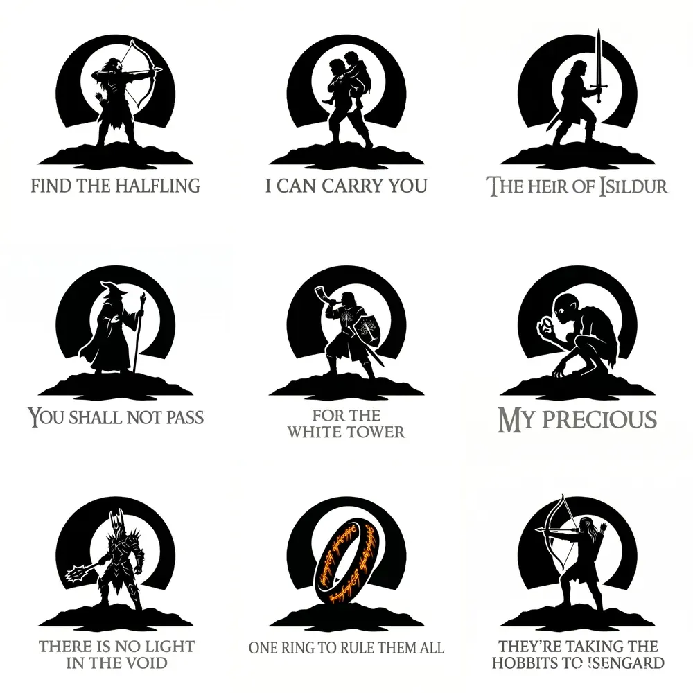 Vector Style Movie Character Silhouettes