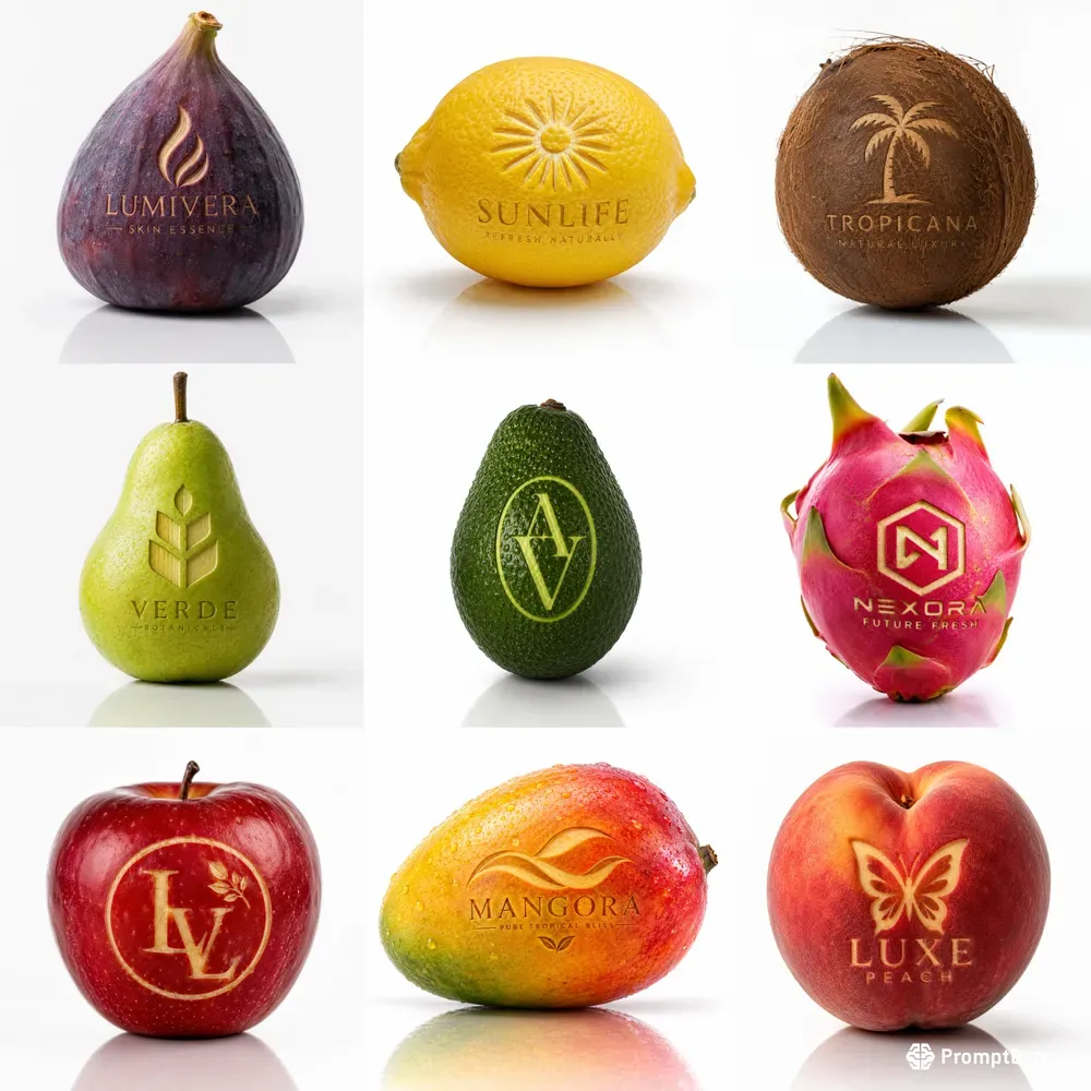Luxury Fruit Logo Engravings