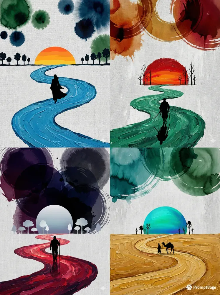Solitary Journey Artistic Oil Posters