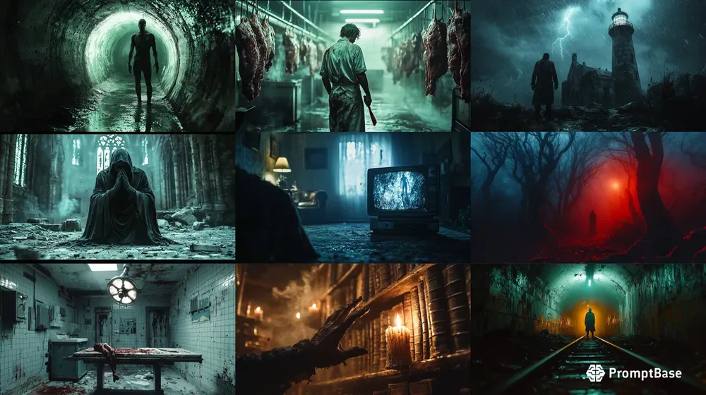 Cinematic Nightmare Horror Scenes