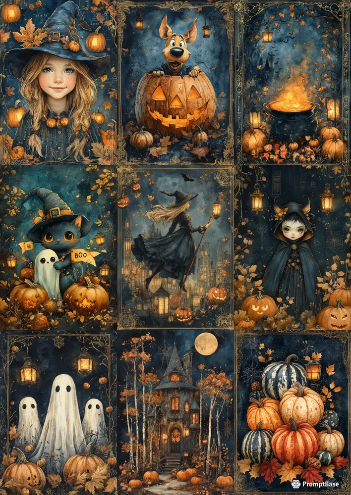 Halloween Enchanted Junk Journal Pages
