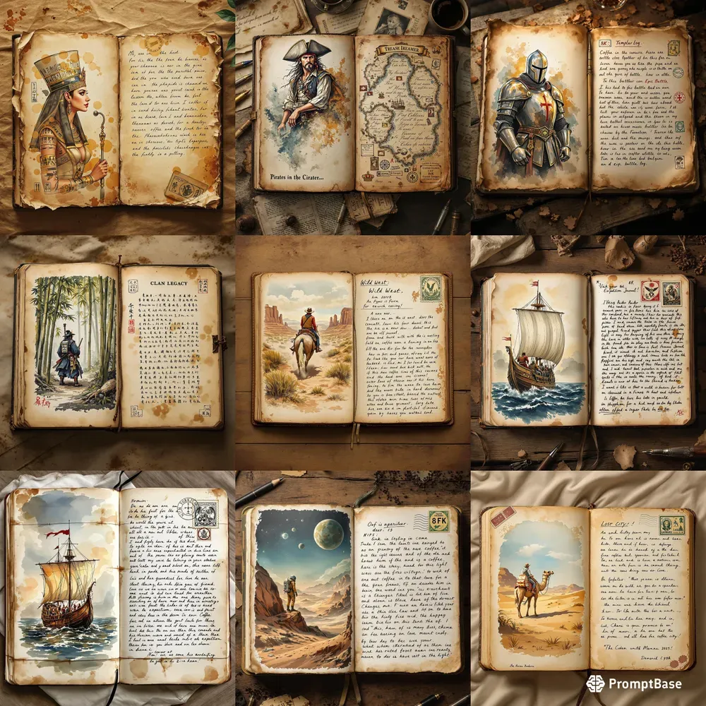 Watercolor Paintings Old Journals