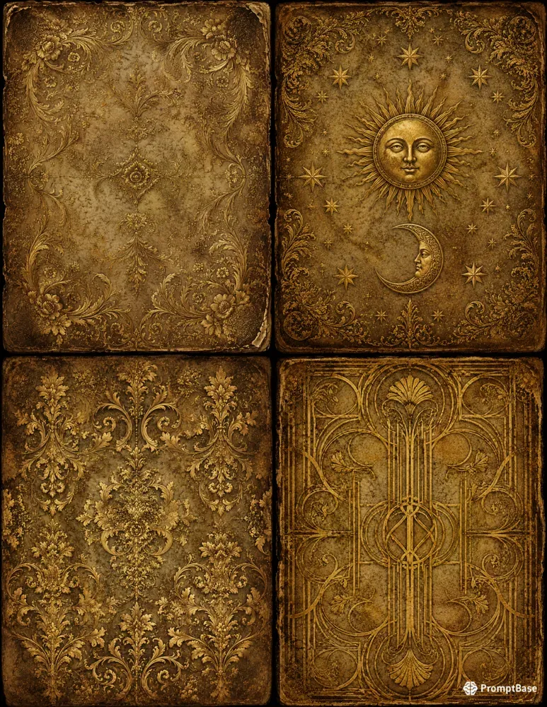 Antique Gilded Junk Journal Pages