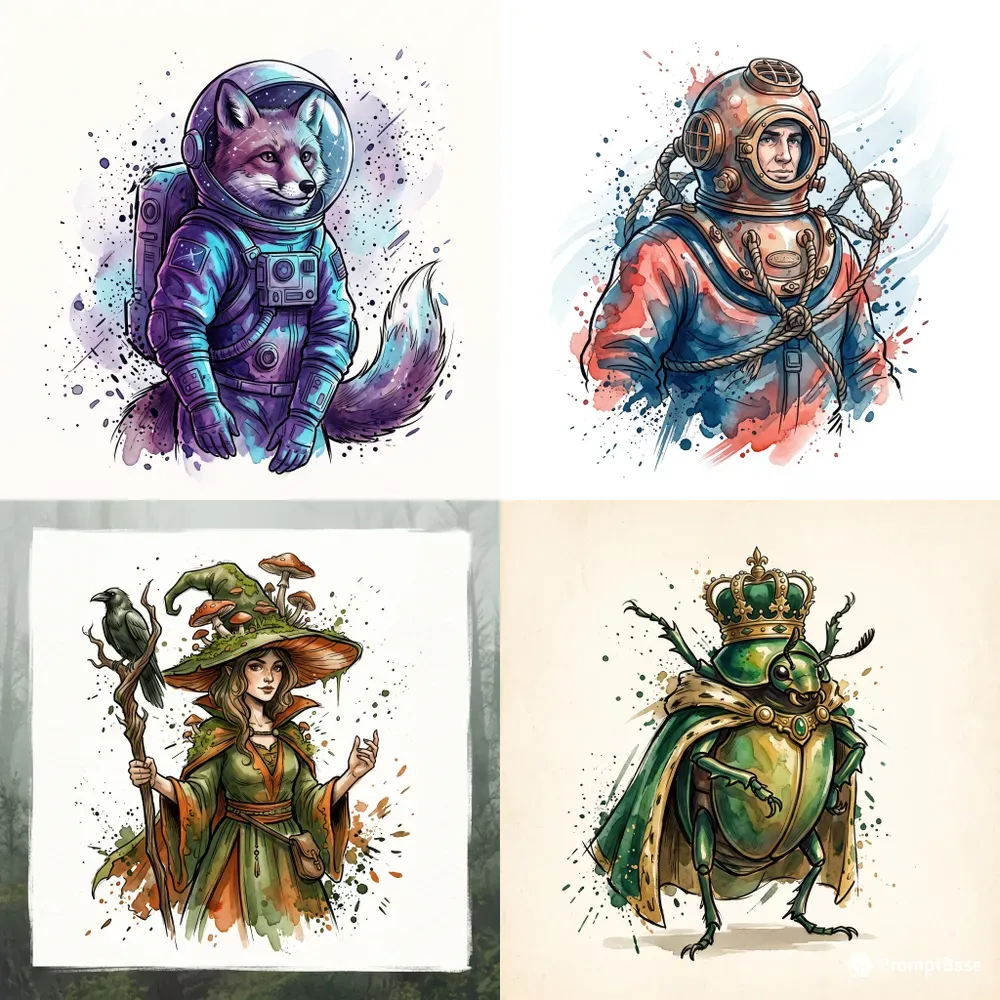 Custom Ink Watercolor Art