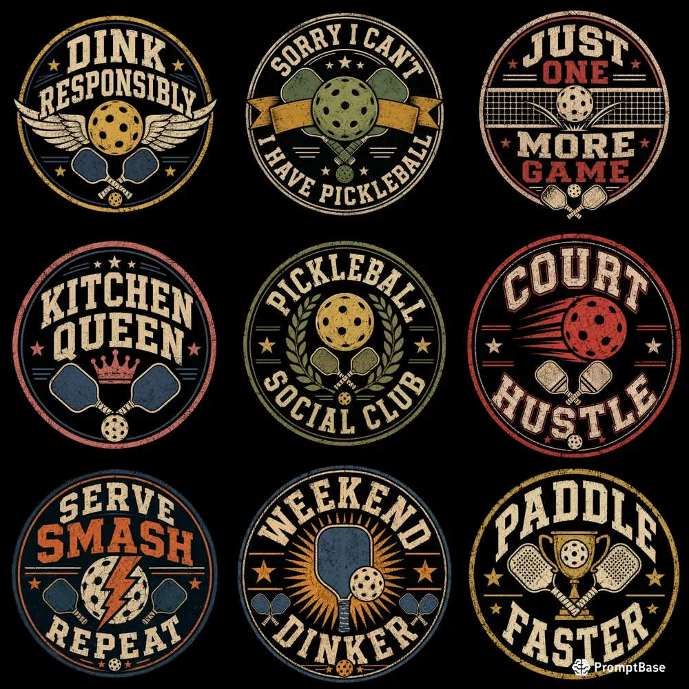 Distressed Vintage Pickleball Tees