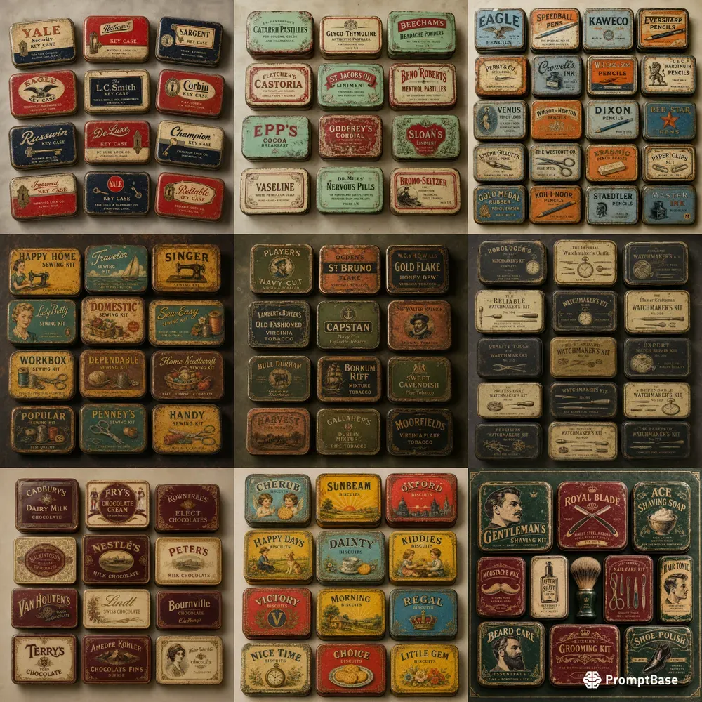Vintage Collectible Tin Art Collections