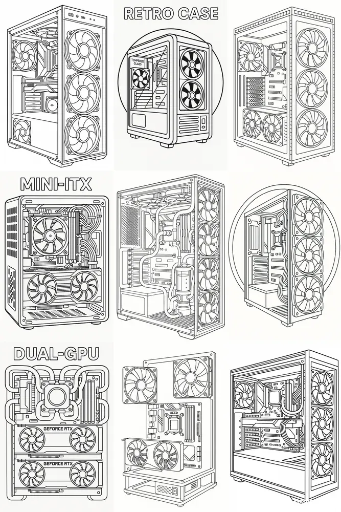 Gaming Pc Coloring Book Pages