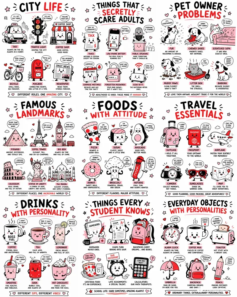 Whimsical Editorial Doodle Illustrations