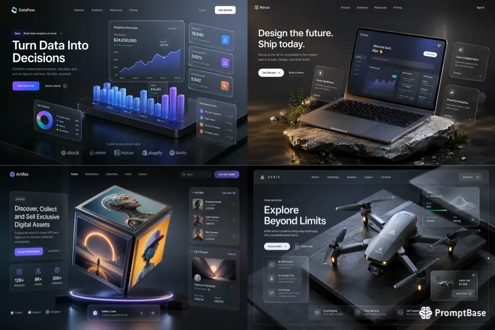 3D Website Landing Pages