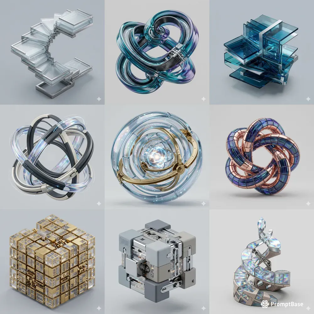 Modular 3D Kinetic UI Hero Assets