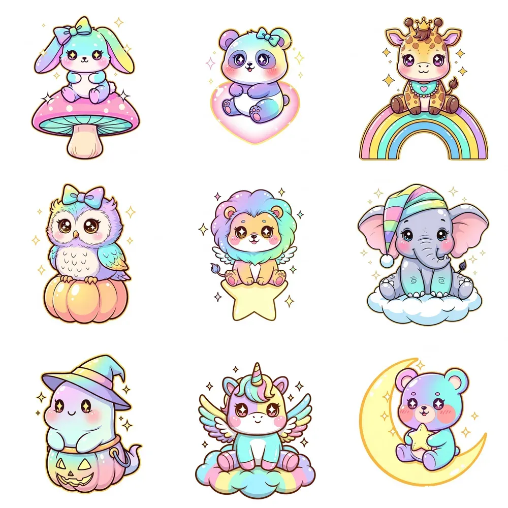 Whimsical Iridescent Nursery Clipart