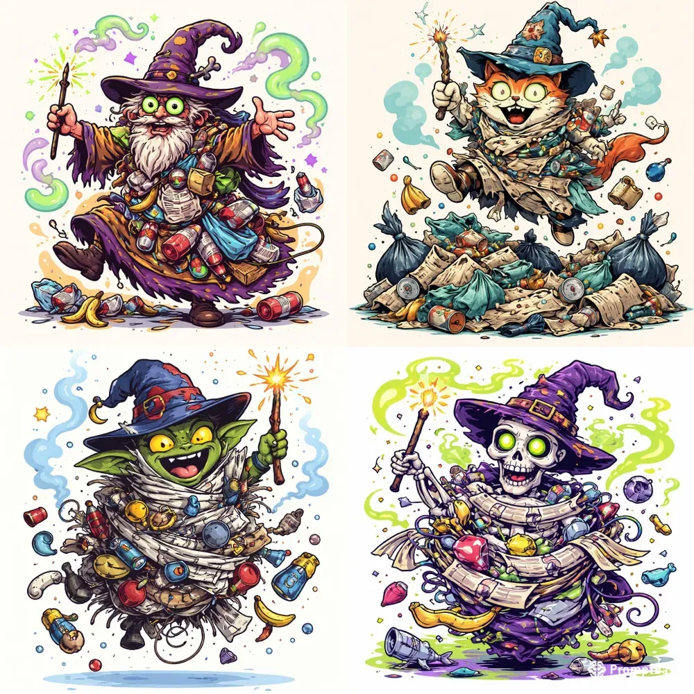 Trash Wizard Cartoons