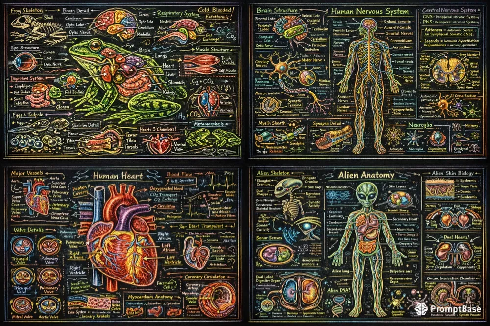 Neon Anatomy Blackboard Generator
