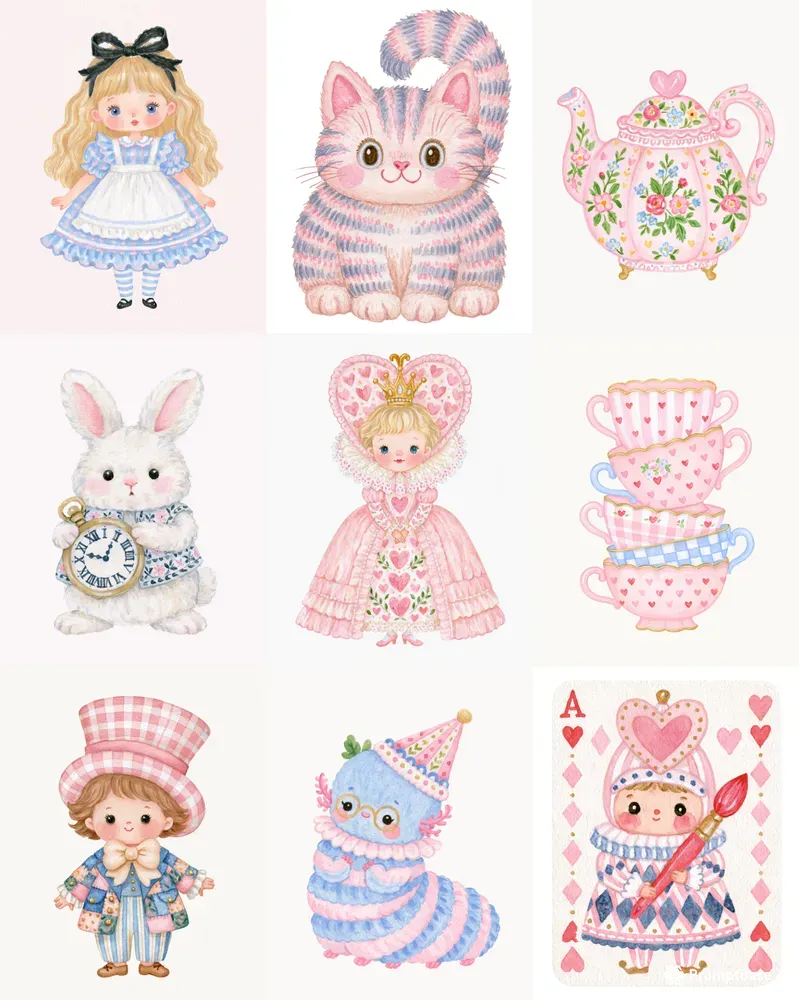 Go Ask Alice Nursery Watercolor Cliparts