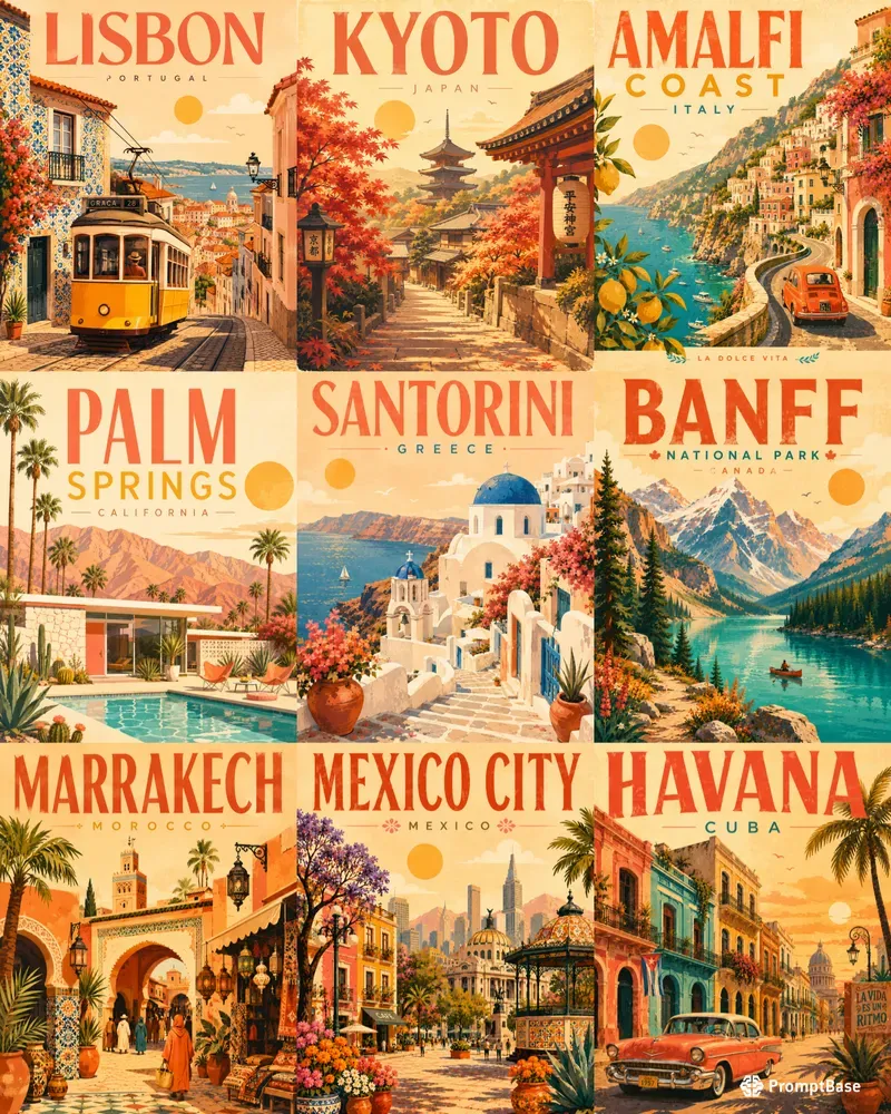 Vibrant Travel Poster Prints