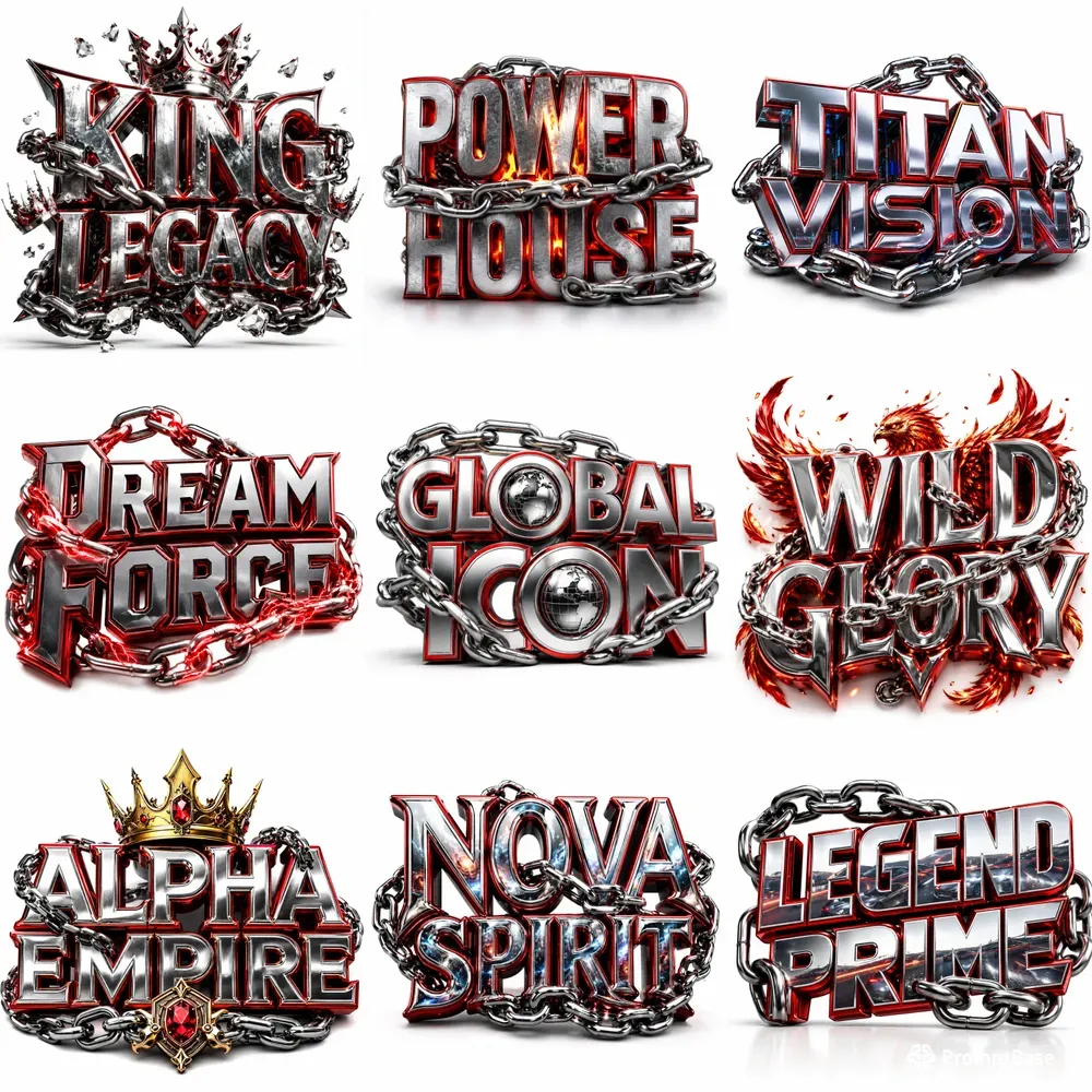 Chrome Chain Typography Collections