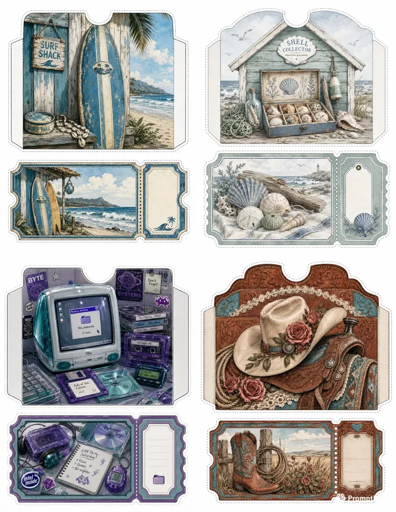 Pocket Ticket Ephemera Sheets