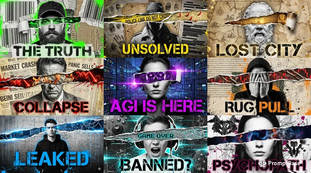 Viral Grunge Torn Paper Thumbnails