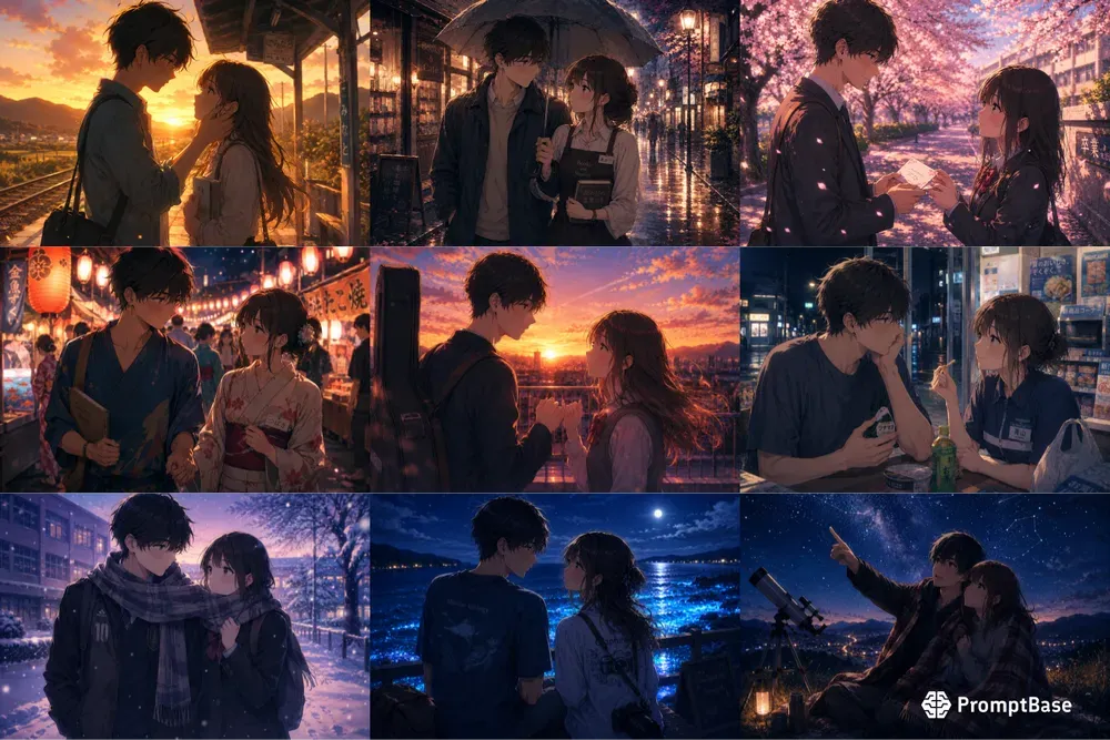 Cinematic Anime Romance Scene Generator